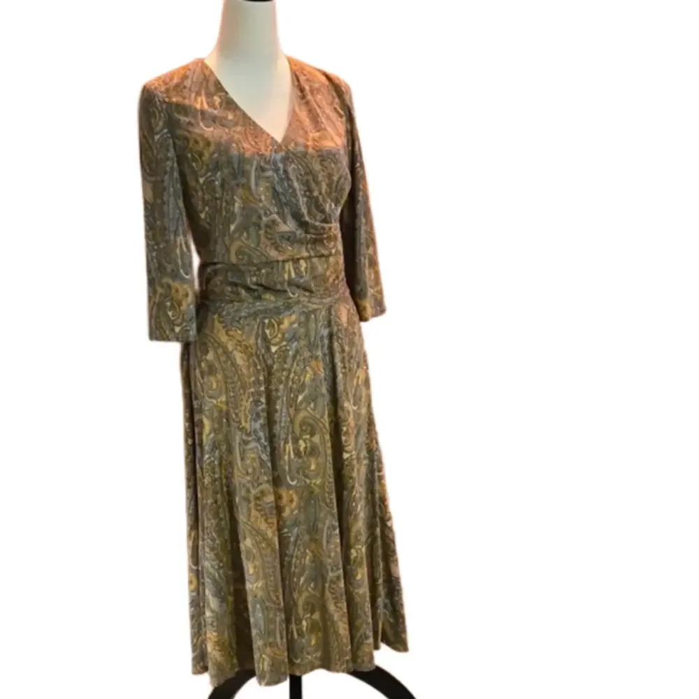 Nwt Lauren Ralph Lauren Paisley Surplice Dress Womens Size 6